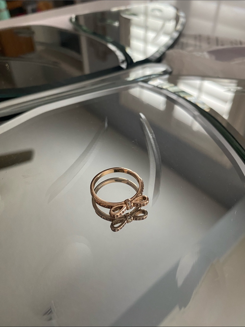 Retired Pandora Rose Gold Bow Stack Ring